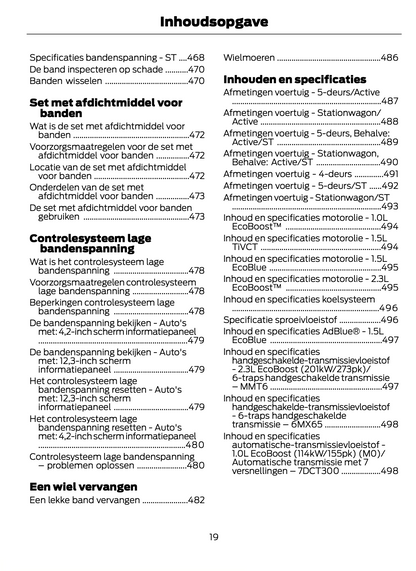 2023-2024 Ford Focus Gebruikershandleiding | Nederlands