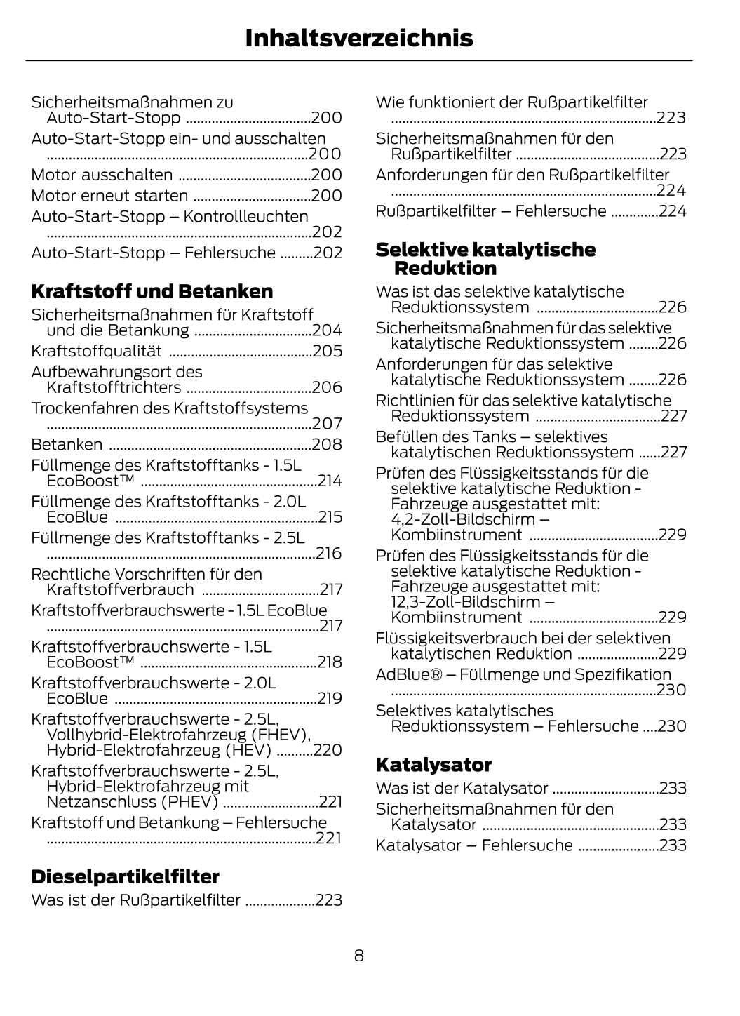 2022-2024 Ford Kuga Owner's Manual | German