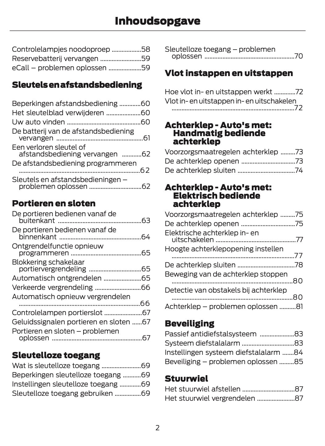 2025-2026 Ford Kuga Owner's Manual | Dutch