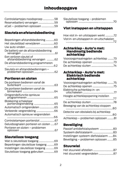 2025-2026 Ford Kuga Owner's Manual | Dutch