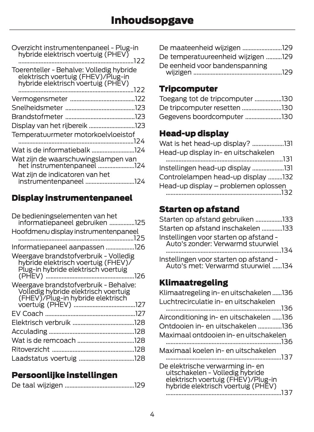 2025-2026 Ford Kuga Owner's Manual | Dutch