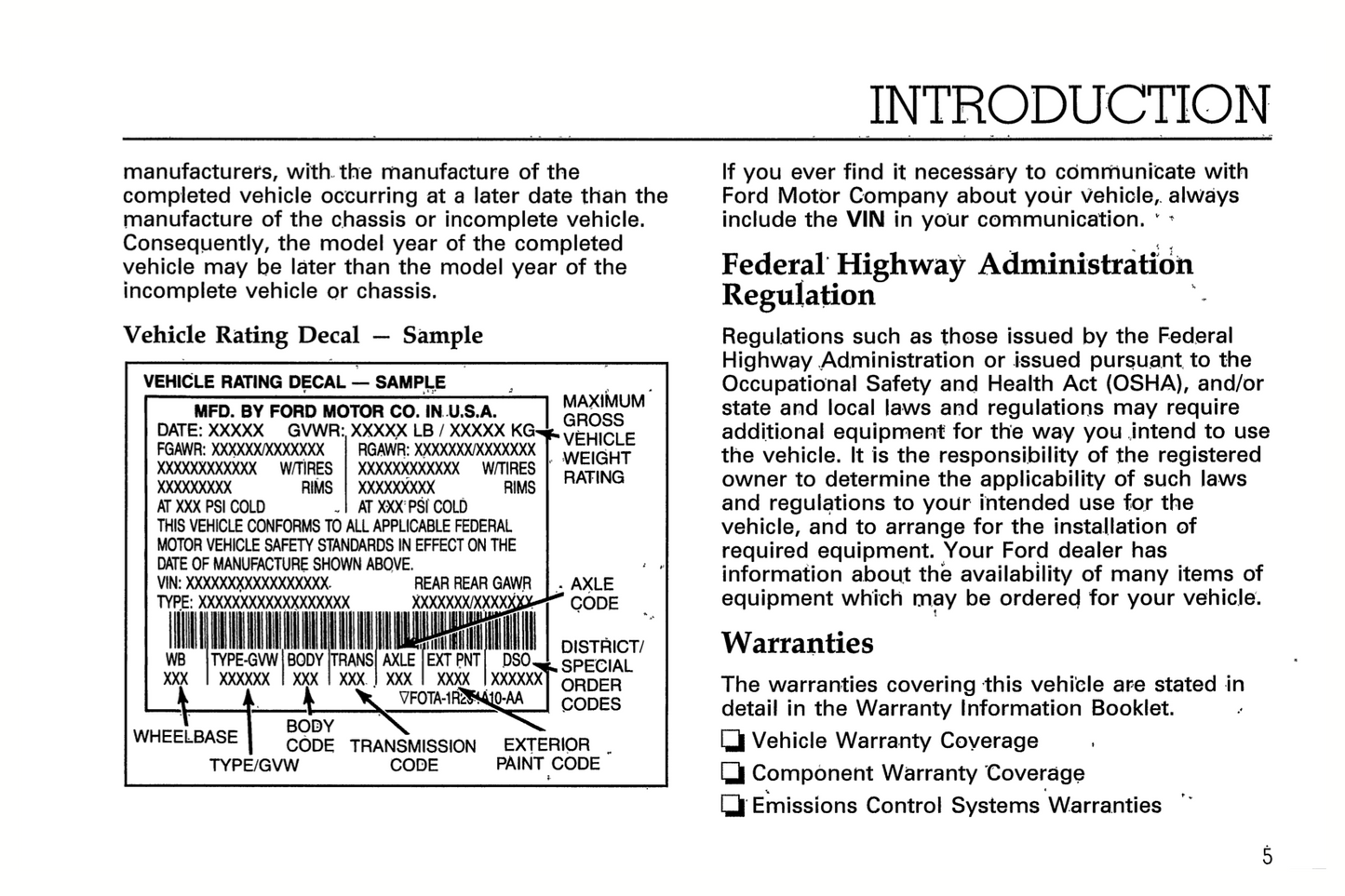1994 Ford L-Series Gebruikershandleiding | Engels