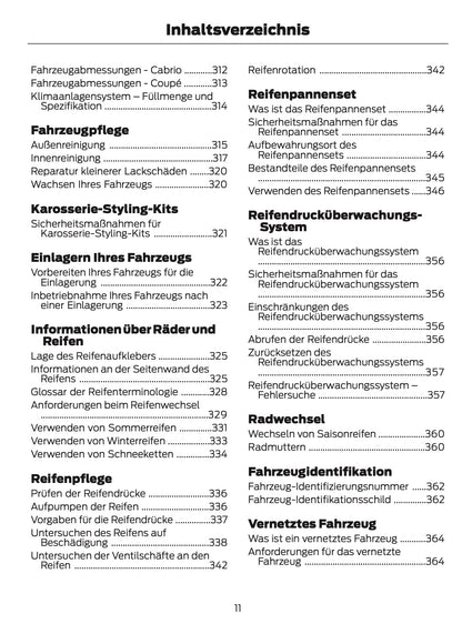 2024-2025 Ford Mustang Owner's Manual | German