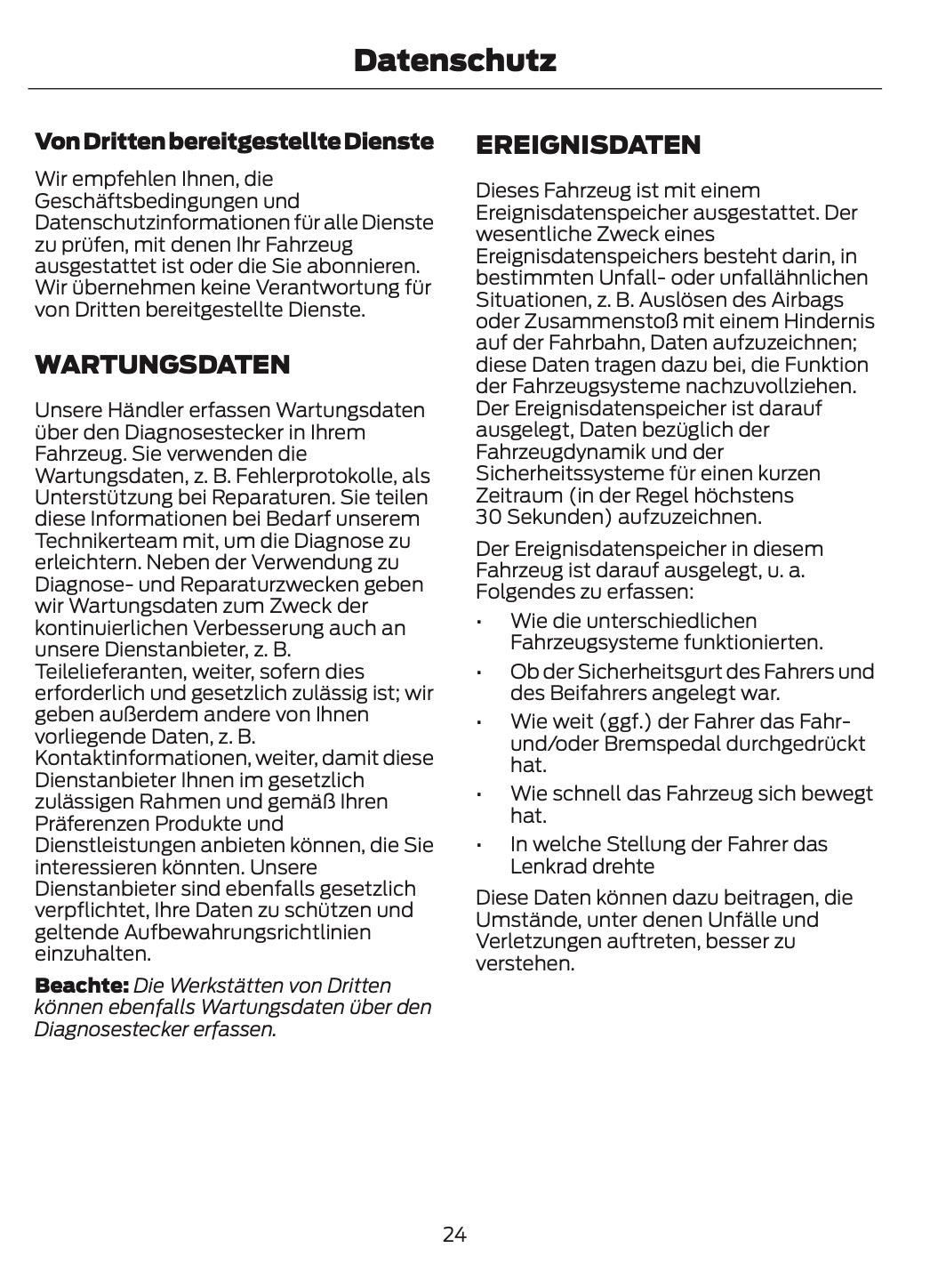 2025-2026 Ford Mustang Owner's Manual | German