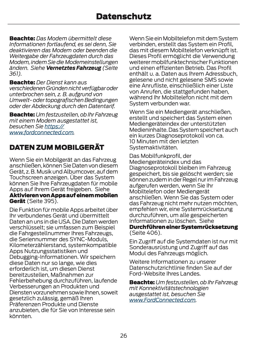 2025-2026 Ford Mustang Owner's Manual | German