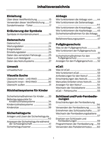 2025-2026 Ford Mustang Owner's Manual | German