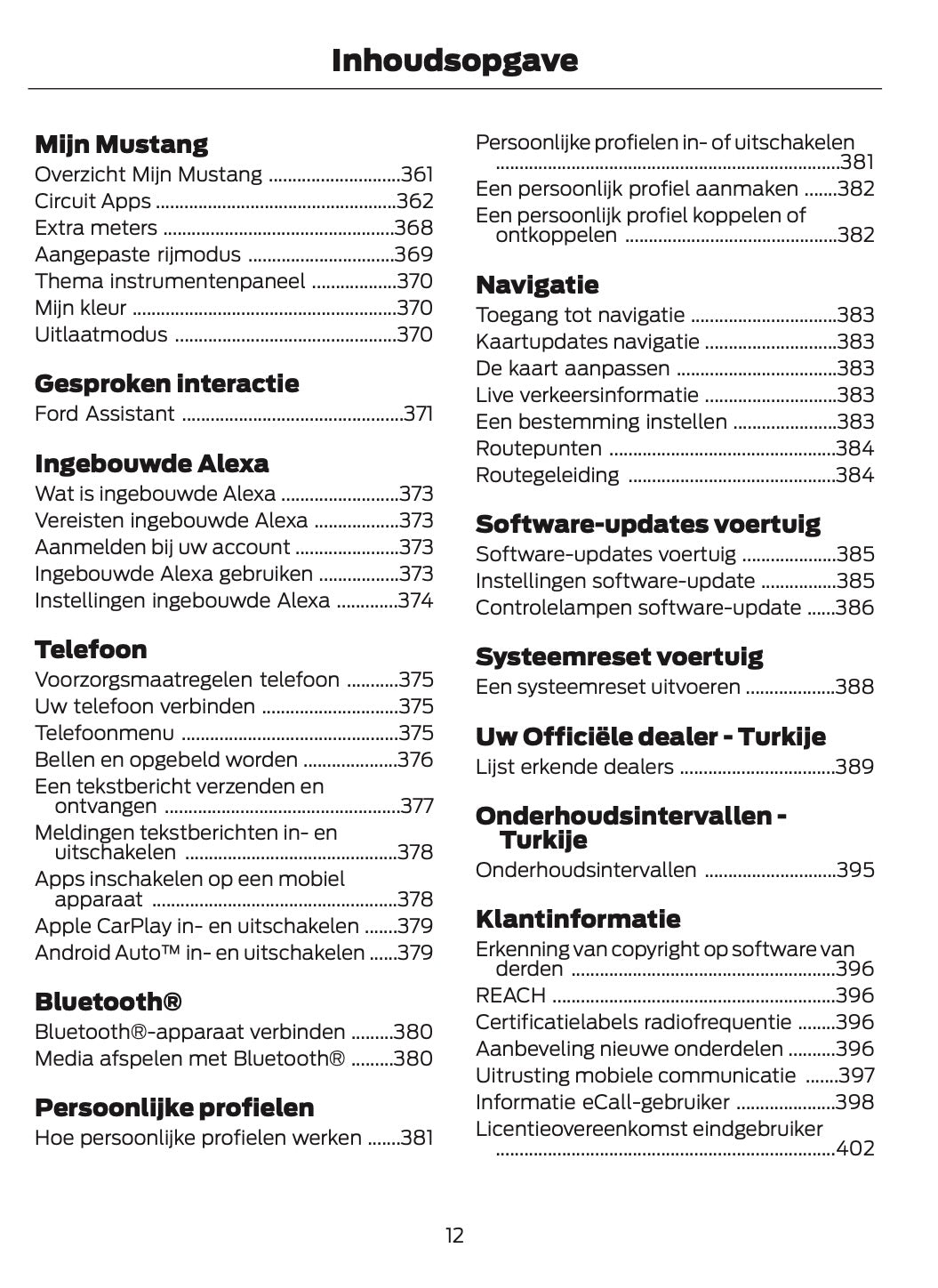 2025-2026 Ford Mustang Owner's Manual | Dutch