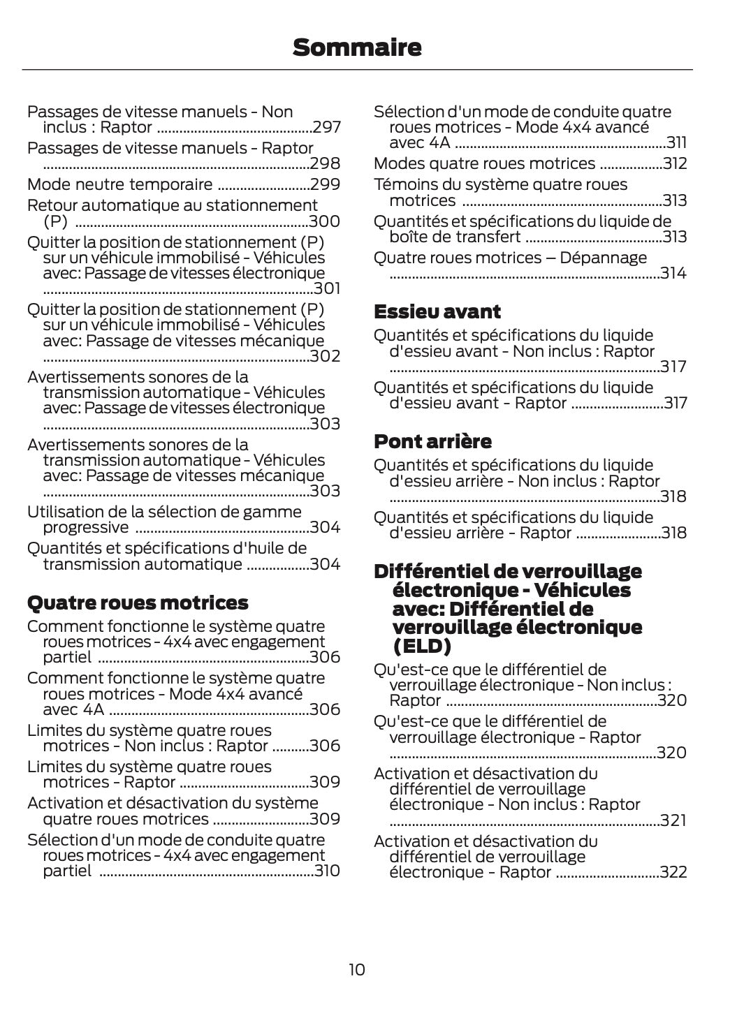 2025-2026 Ford Ranger Owner's Manual | French