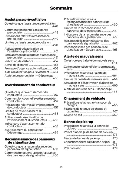 2025-2026 Ford Ranger Owner's Manual | French