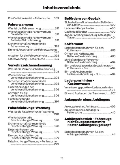2026 Ford Tourneo Courier/Transit Courier Owner's Manual | German