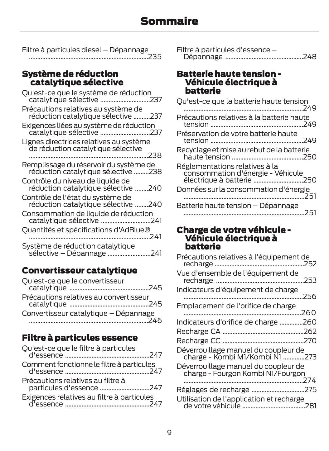 2024-2025 Ford Tourneo Courier/Transit Courier Owner's Manual | French