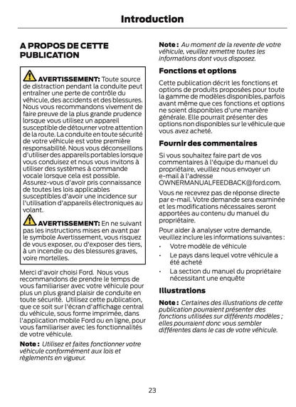 2024-2025 Ford Tourneo Courier/Transit Courier Owner's Manual | French