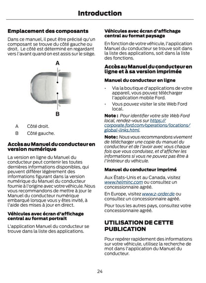 2024-2025 Ford Tourneo Courier/Transit Courier Owner's Manual | French