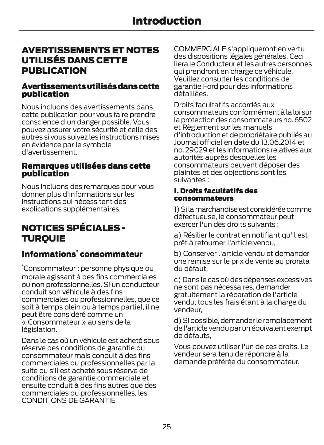 2024-2025 Ford Tourneo Courier/Transit Courier Owner's Manual | French