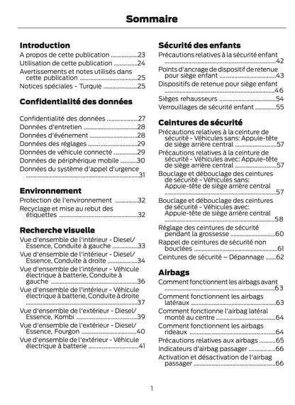2024-2025 Ford Tourneo Courier/Transit Courier Owner's Manual | French