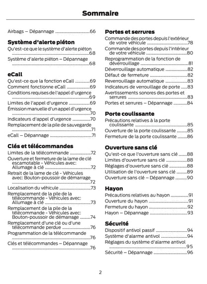 2024-2025 Ford Tourneo Courier/Transit Courier Owner's Manual | French