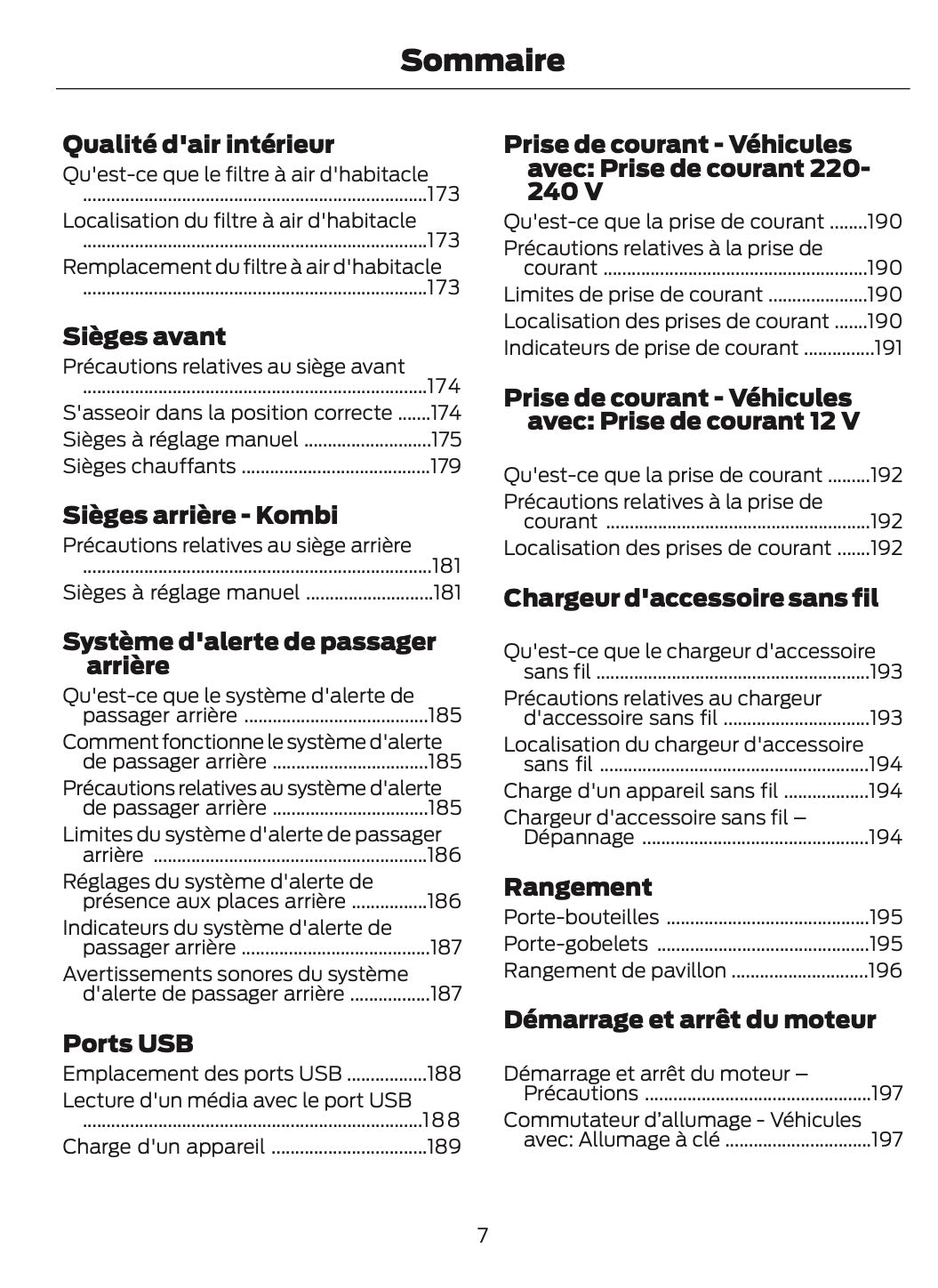 2024-2025 Ford Tourneo Courier/Transit Courier Owner's Manual | French