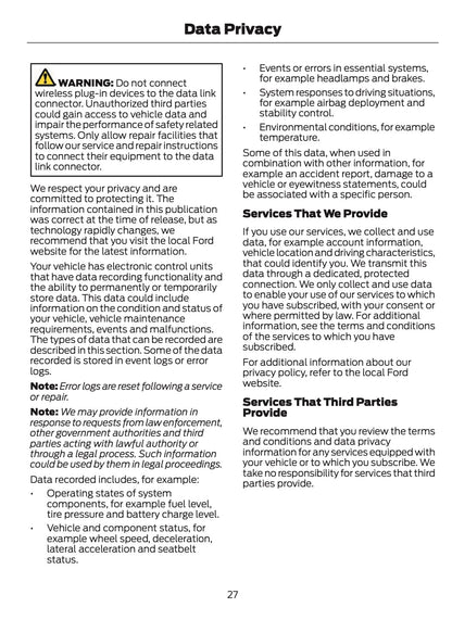 2026 Ford Tourneo Courier/Transit Courier Owner's Manual | English