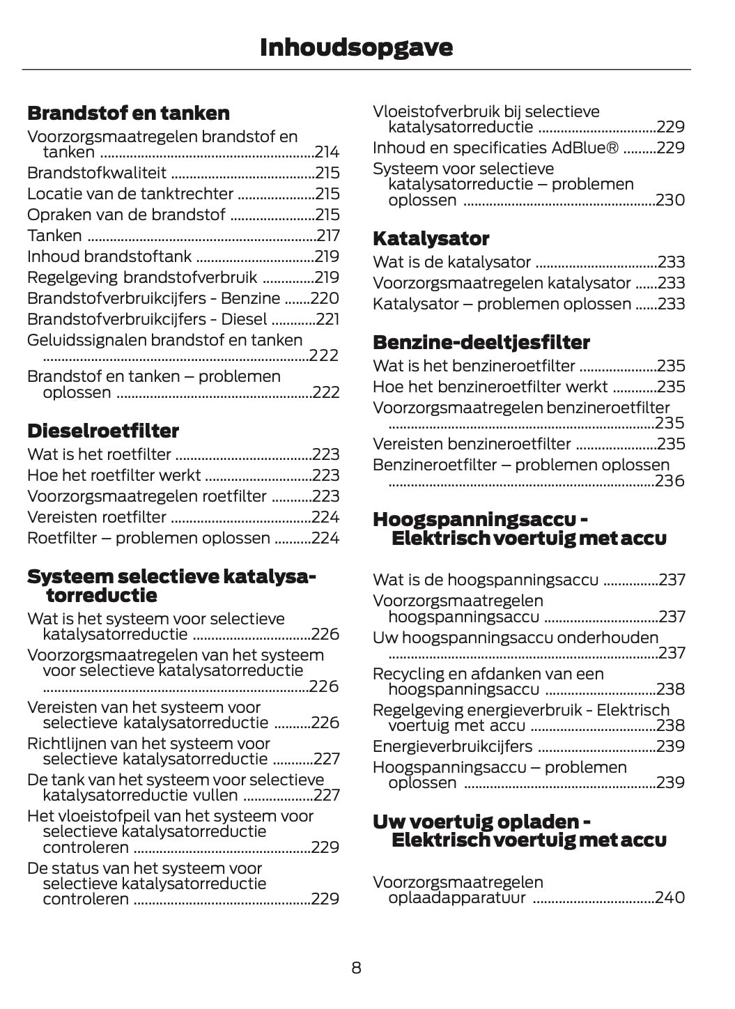 2024-2025 Ford Tourneo Courier/Transit Courier Owner's Manual | Dutch
