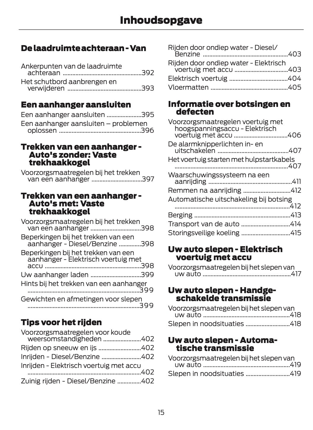 2024-2025 Ford Tourneo Courier/Transit Courier Owner's Manual | Dutch