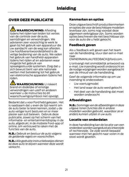 2024-2025 Ford Tourneo Courier/Transit Courier Owner's Manual | Dutch