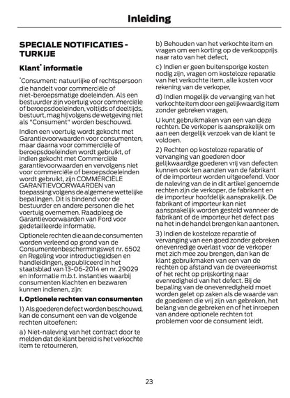 2024-2025 Ford Tourneo Courier/Transit Courier Owner's Manual | Dutch