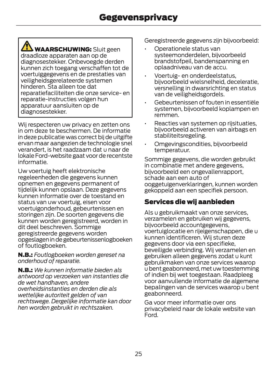 2024-2025 Ford Tourneo Courier/Transit Courier Owner's Manual | Dutch