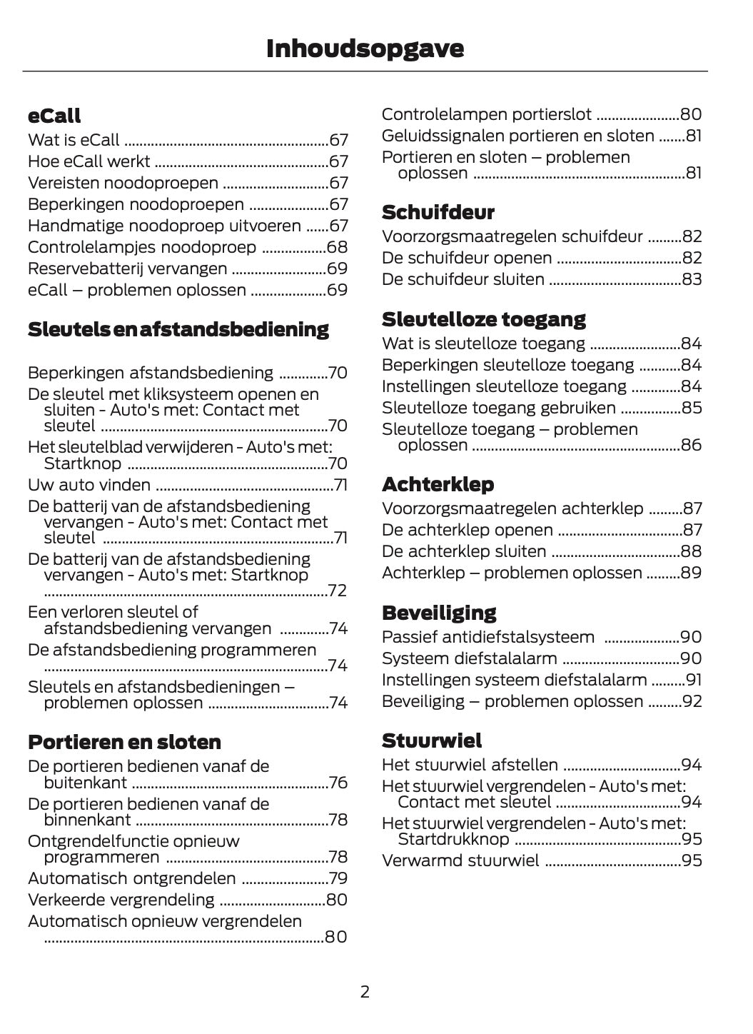 2024-2025 Ford Tourneo Courier/Transit Courier Owner's Manual | Dutch