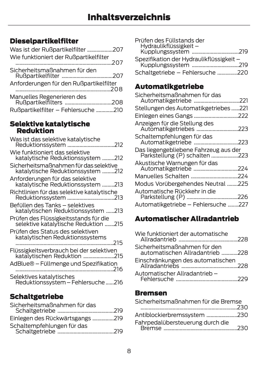 2023-2024 Ford Tourneo Custom/Transit Custom Owner's Manual | German