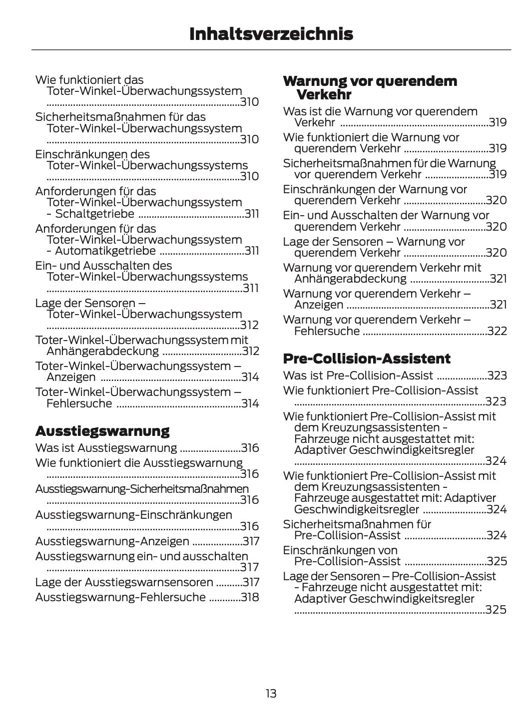 2023-2024 Ford Tourneo Custom/Transit Custom Owner's Manual | German
