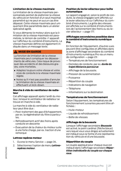 2025 Ford Tourneo Connect/Transit Connect Owner's Manual | French