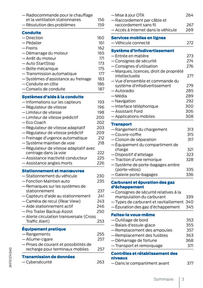 2025 Ford Tourneo Connect/Transit Connect Owner's Manual | French