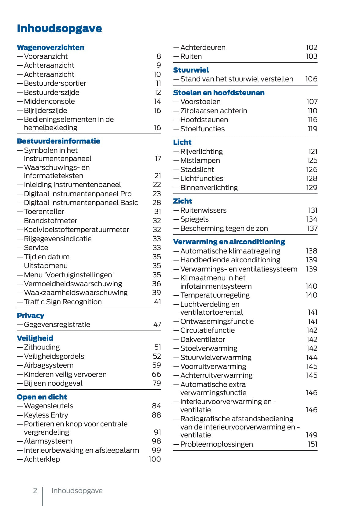 2025 Ford Tourneo Connect/Transit Connect Owner's Manual | Dutch