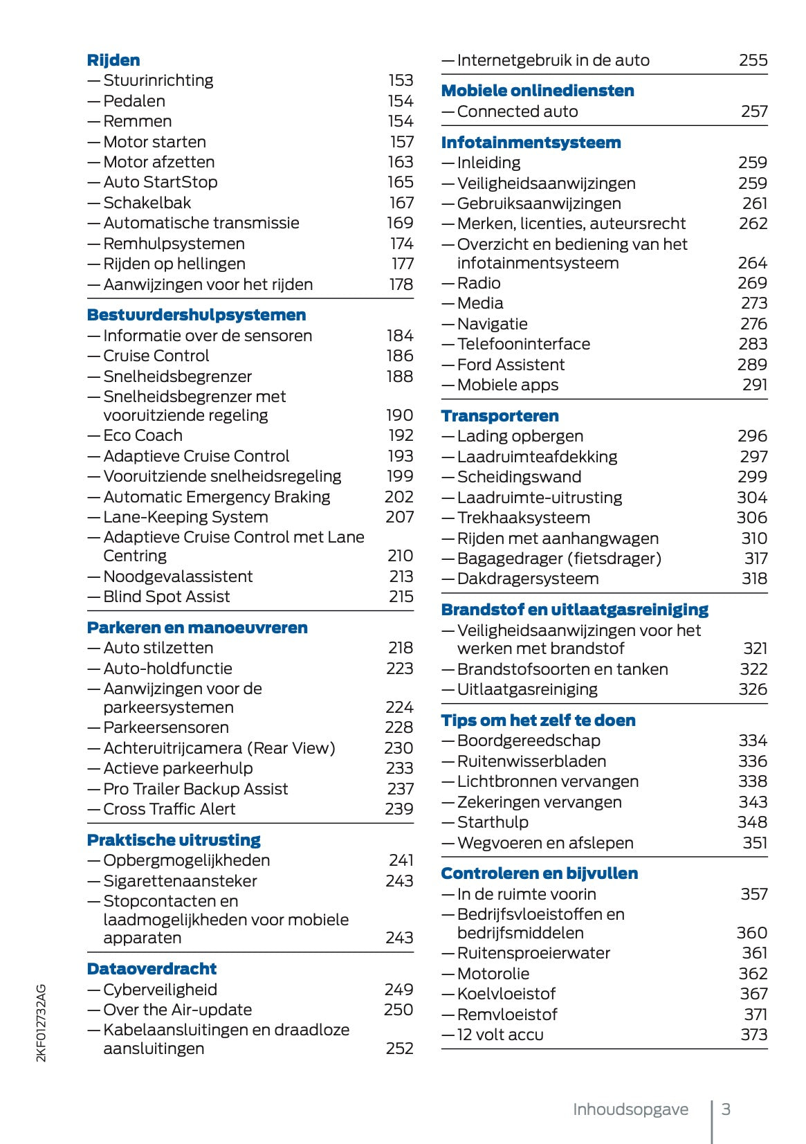 2025 Ford Tourneo Connect/Transit Connect Owner's Manual | Dutch