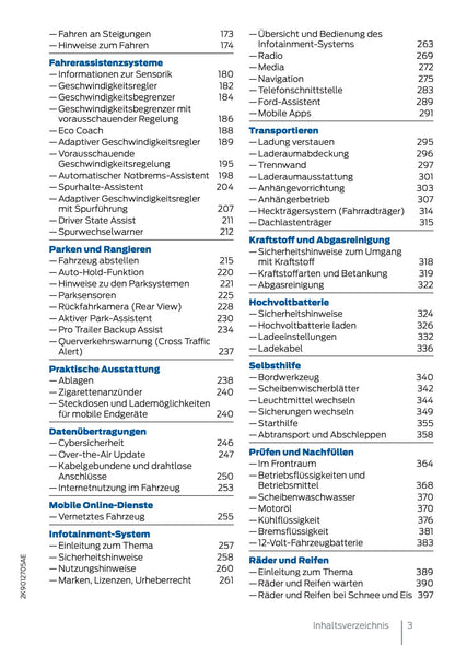 2025 Ford Tourneo Connect/Transit Connect PHEV Owner's Manual | German