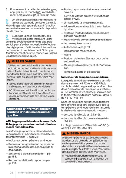 2025 Ford Tourneo Connect/Transit Connect PHEV Owner's Manual | French