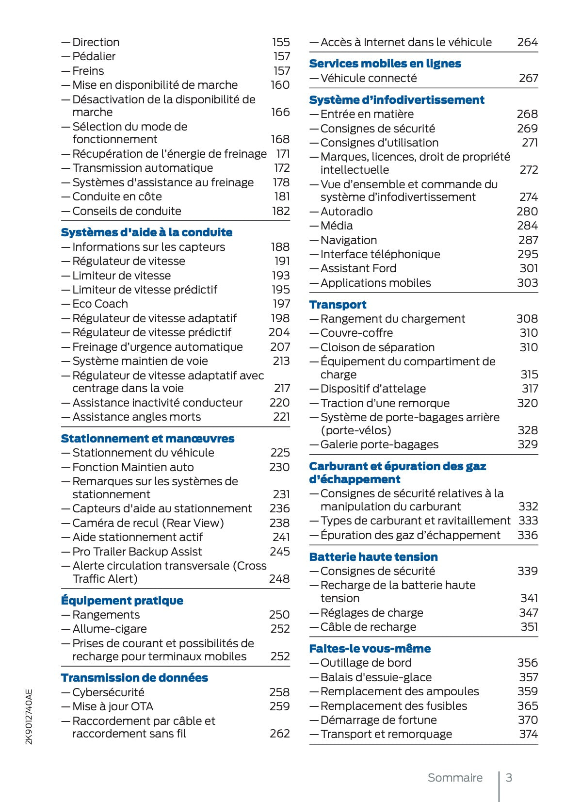 2025 Ford Tourneo Connect/Transit Connect PHEV Owner's Manual | French