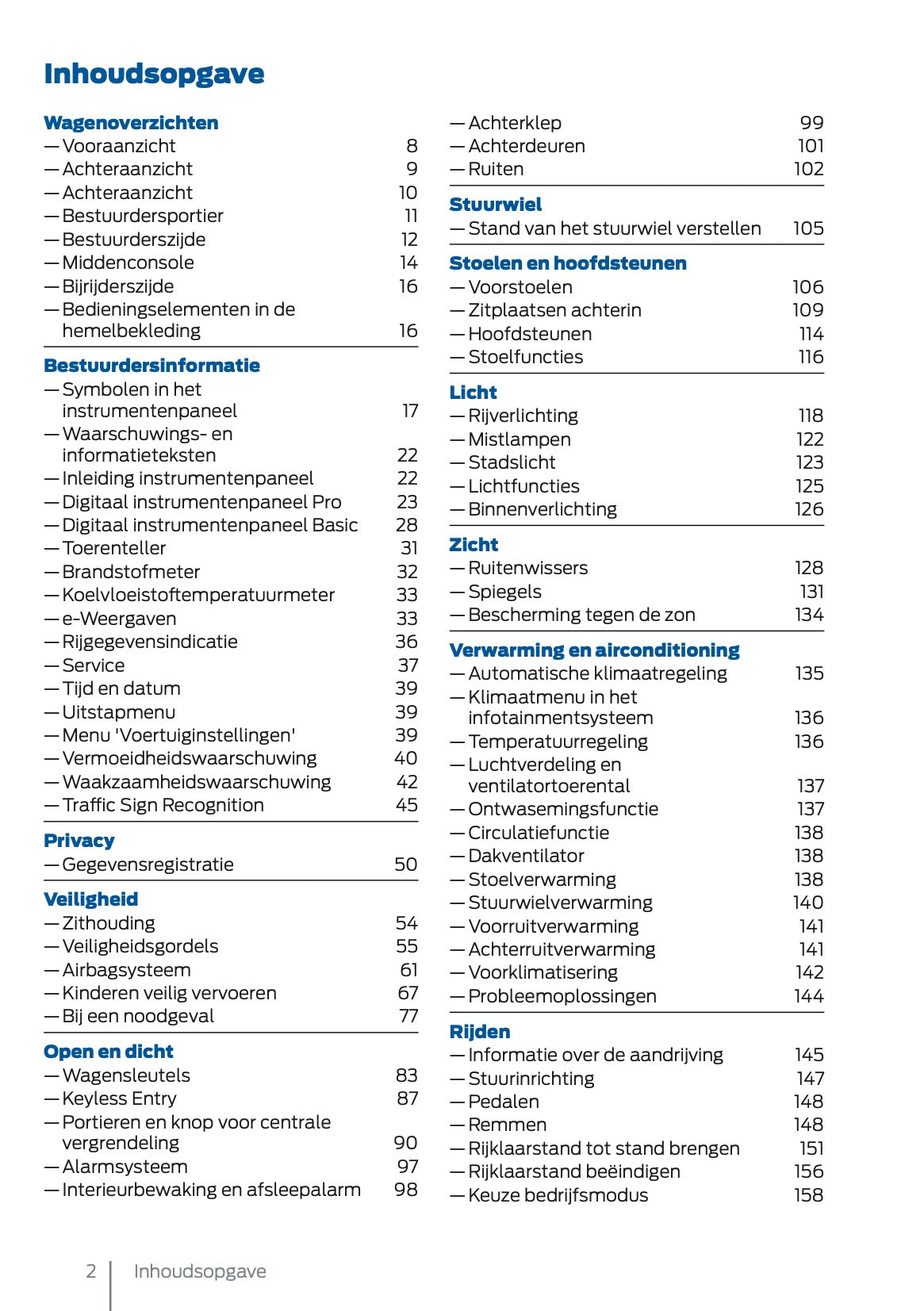 2025 Ford Tourneo Connect/Transit Connect PHEV Owner's Manual | Dutch