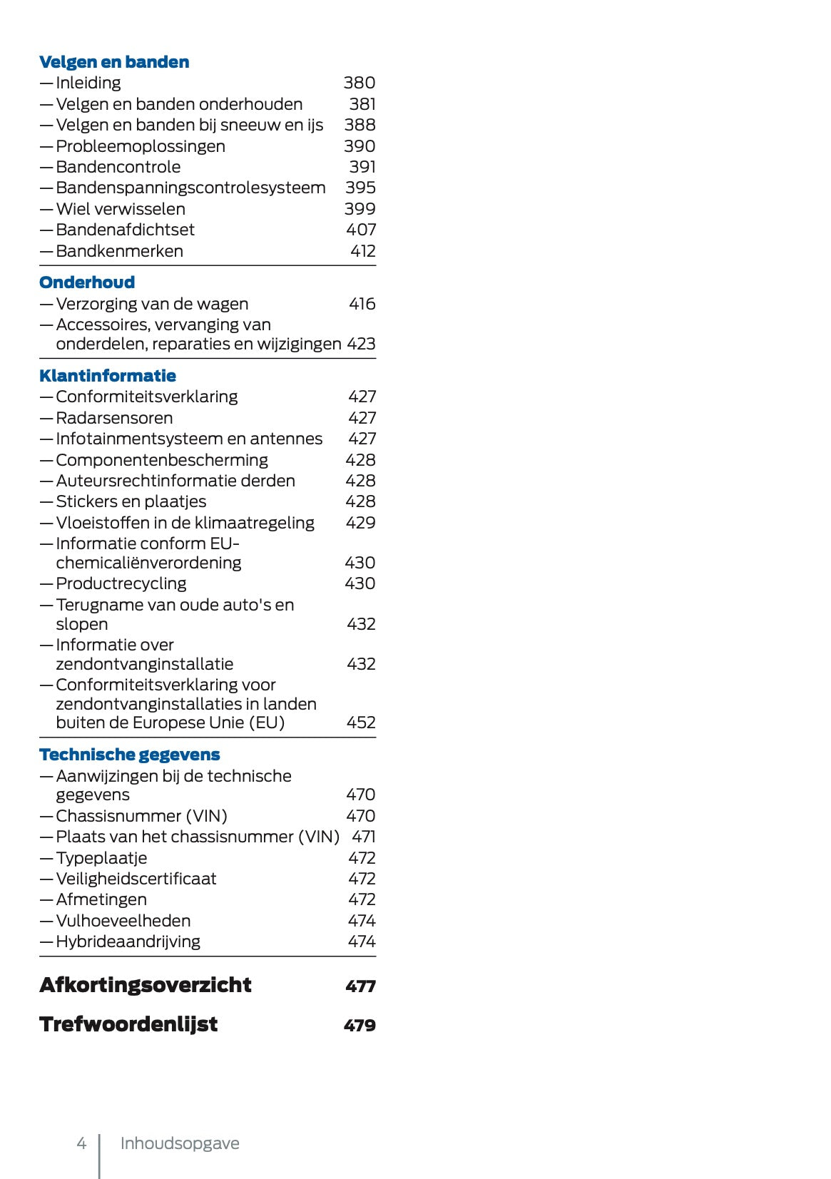2025 Ford Tourneo Connect/Transit Connect PHEV Owner's Manual | Dutch