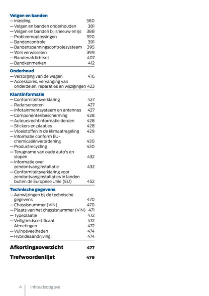 2025 Ford Tourneo Connect/Transit Connect PHEV Owner's Manual | Dutch