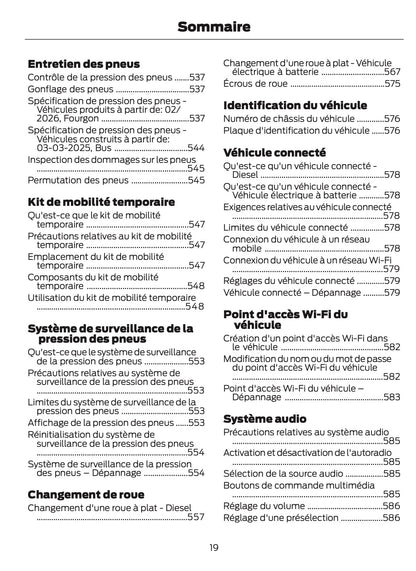 2026 Ford Transit Owner's Manual | French