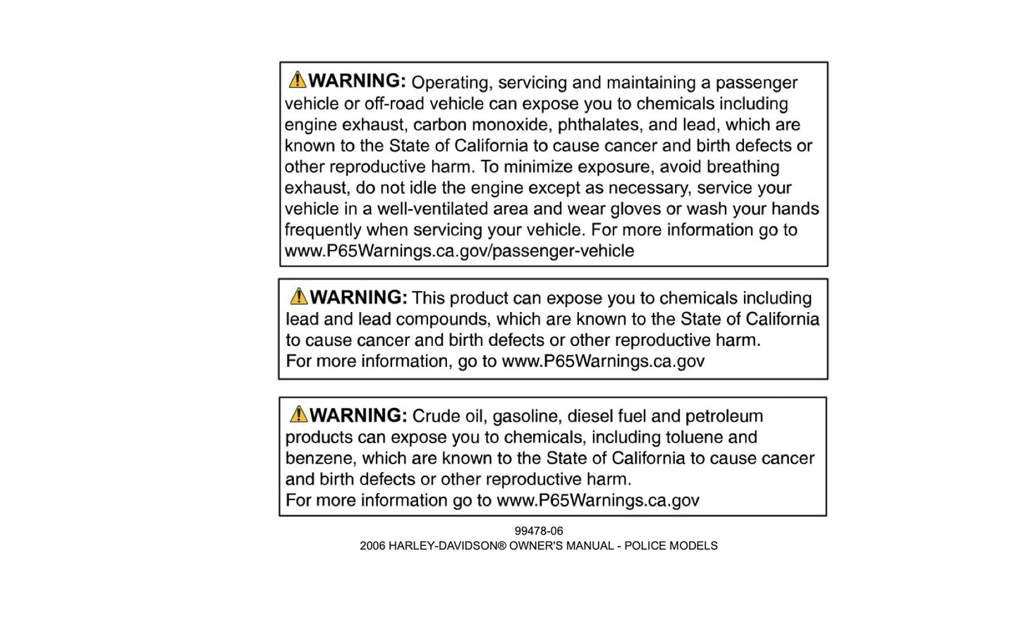 2006 Harley-Davidson Police Owner's Manual | English US