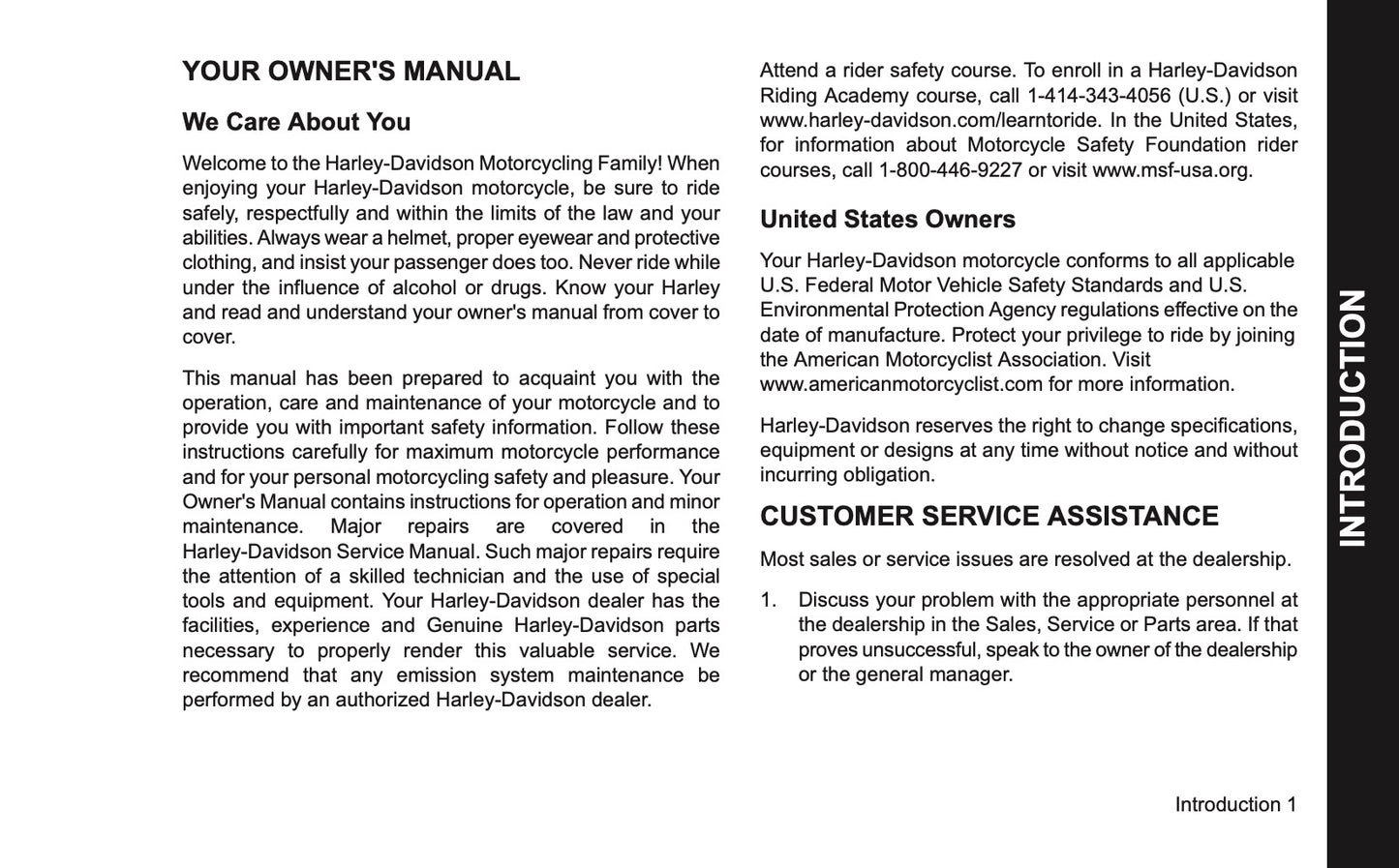 2026 Harley-Davidson Sportster RH Owner's Manual | English US