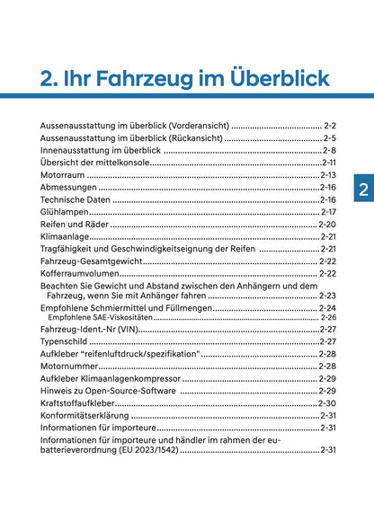 2025 Hyundai i20/Bayon Bedienungsanleitung | Deutsch