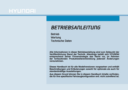 2026 Hyundai i30 Owner's Manual | German