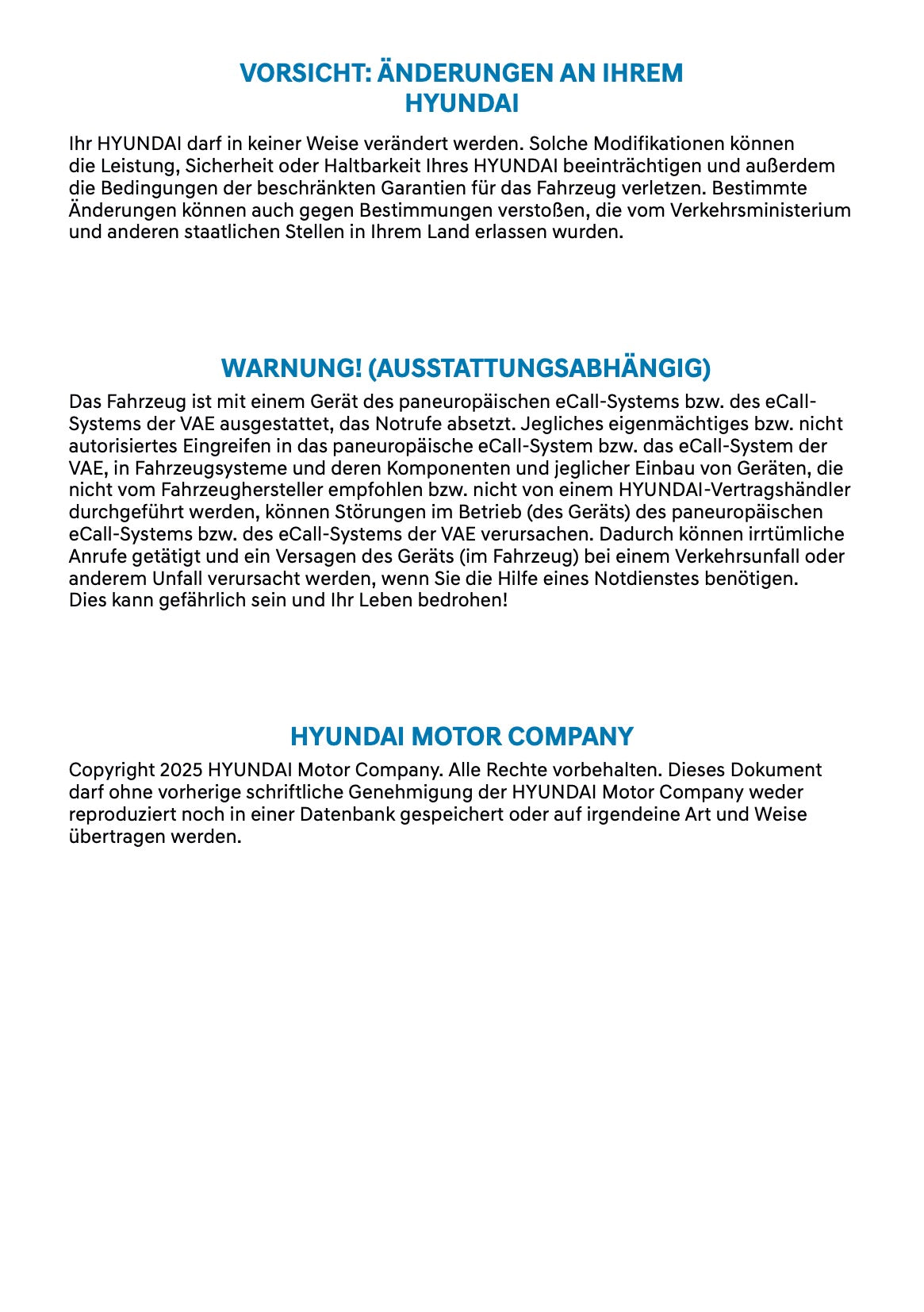 2026 Hyundai Nexo Owner's Manual | German