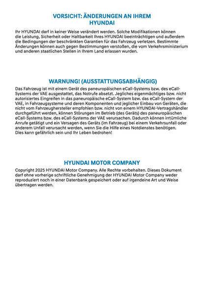 2026 Hyundai Nexo Owner's Manual | German