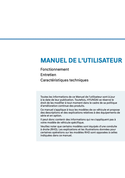 2026 Hyundai Nexo Owner's Manual | French