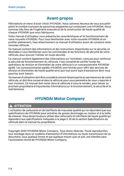 2025-2026 Hyundai Tucson Owner's Manual | French