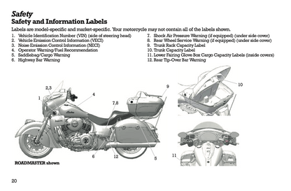 2015 Indian Motorcycle Chief Classic/Vintage/Chieftain/Roadmaster Owner's Manual | English